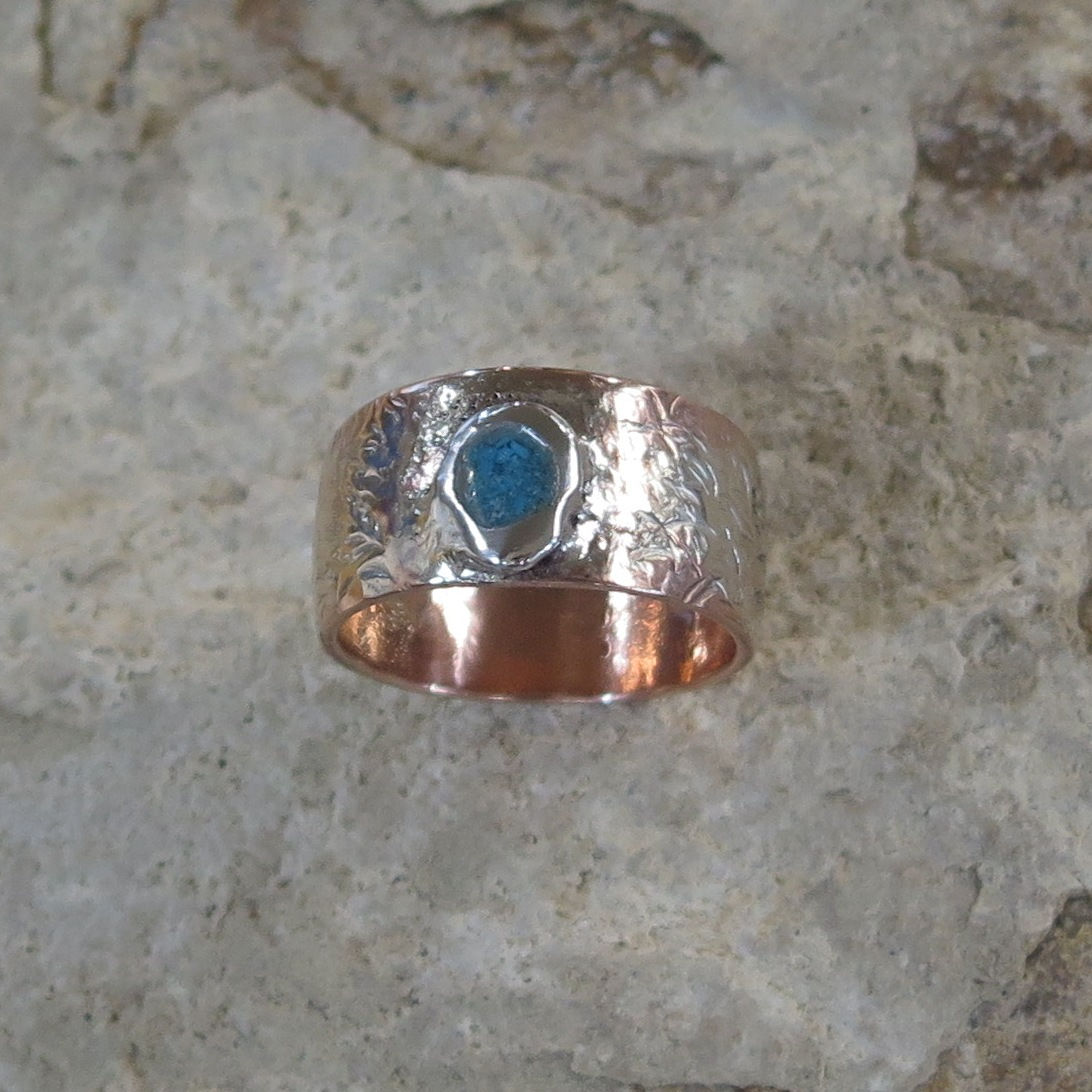 Rings : Copper, Silver & Turquoise inlay