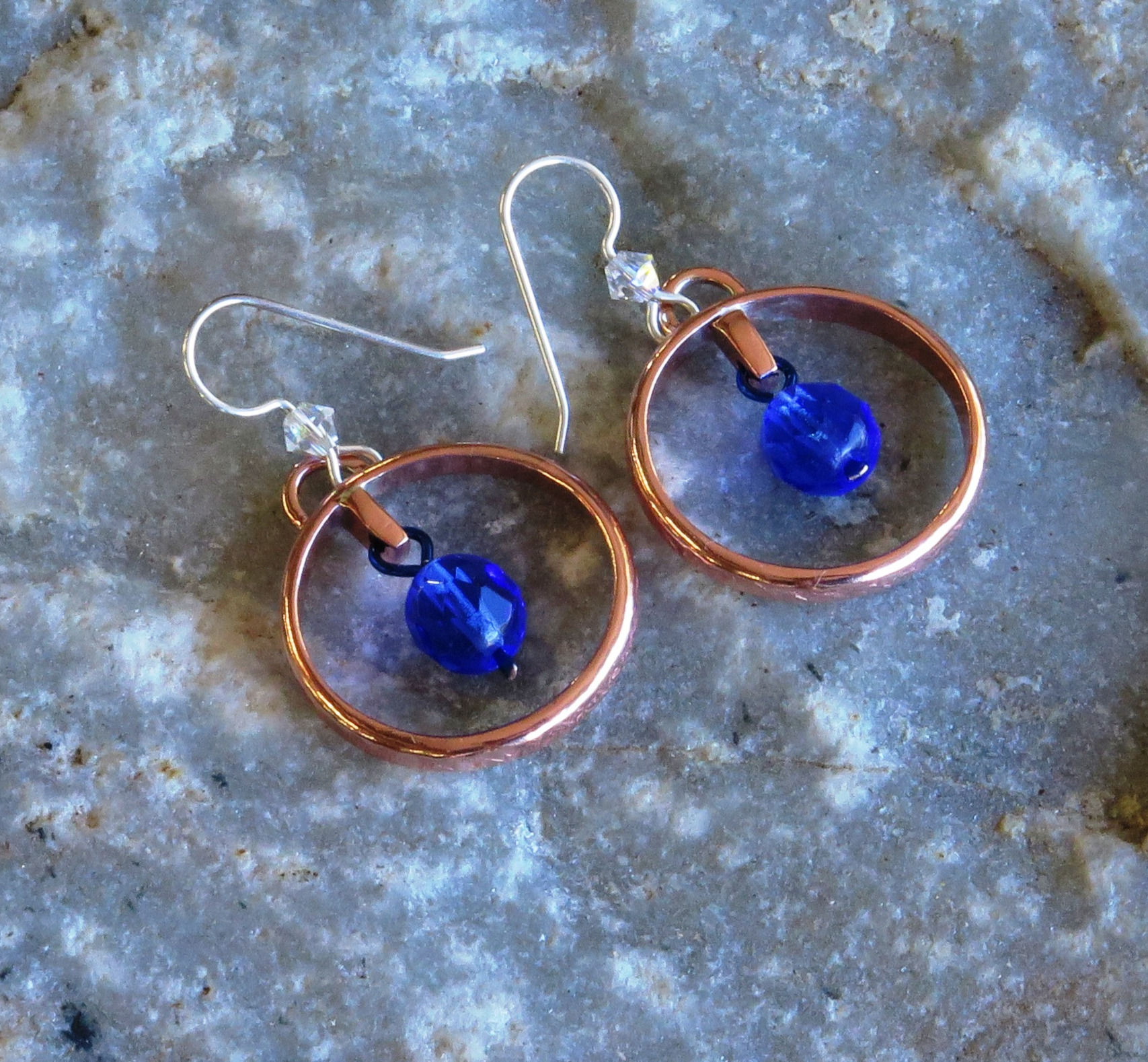 Copper, Sterling Silver & Czech Crystal