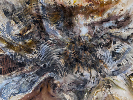 abstract painting named slow erosion by visual artist kai-li ma
for her ongoing series inner strata