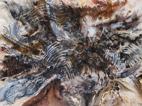 abstract painting named slow erosion by visual artist kai-li ma
for her ongoing series inner strata
