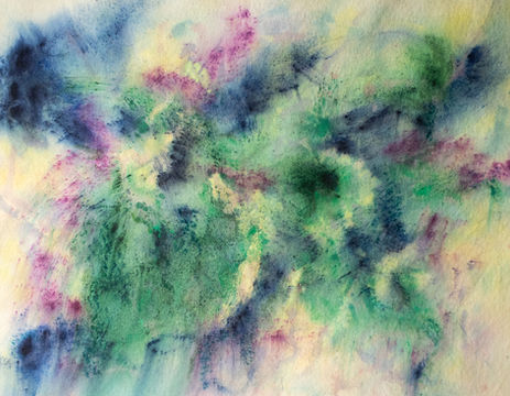 abstract painting named now incomplete by visual artist kai-li ma. for her ongoing series perfectly imperfect phase two