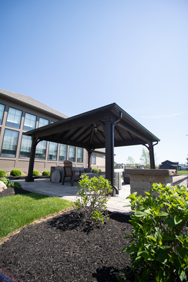 Dark wood pavilion and patio project in Galena, OH