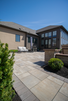 Stone patio and outdoor living space in Galena, OH.