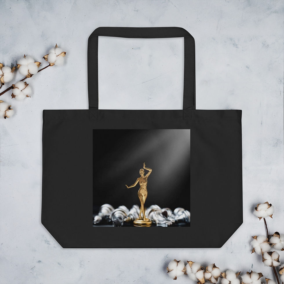 Thumbnail: Queen Chess large organic tote bag