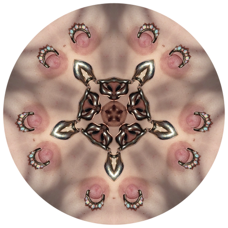 Kaleidoscopic body art photography – nipples, Body Relics by Anna Wilhelm Berlin