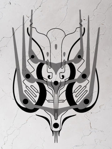 Symbolic tattoo flash design in blackwork by TheBananaverse.