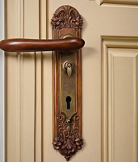 Lock and Latch on door for homes with an