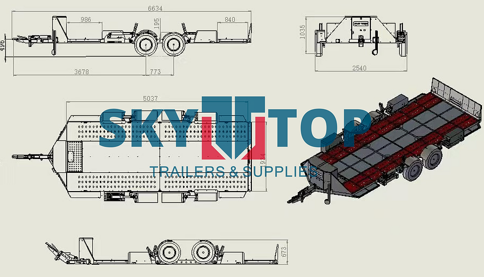 Thumbnail: 5000mm flatbed car trailer