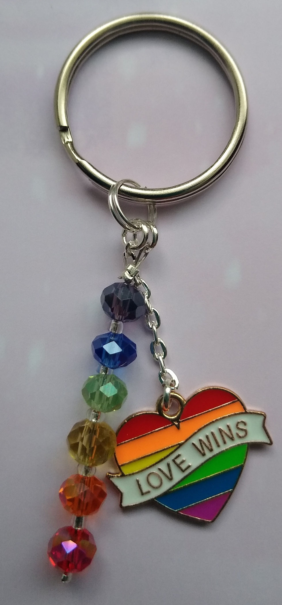 Thumbnail: Handmade Rainbow Beads Pride Flag Keyrings