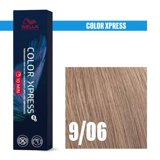 Wella Color Xpress Haarfarbe 9/06, schnelle Anwendung, helles Blond, Haarprobe.