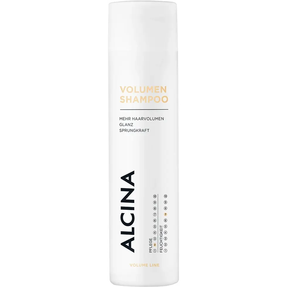 Weiße Flasche ALCINA Volumen Shampoo.