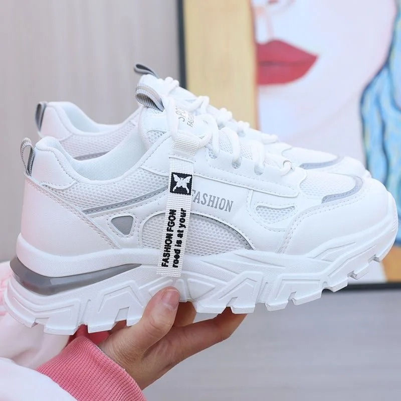 Miniatura: Women Sneakers Breath Thick Bottom Lightweight Sports Shoes 2025 New Lace-Up