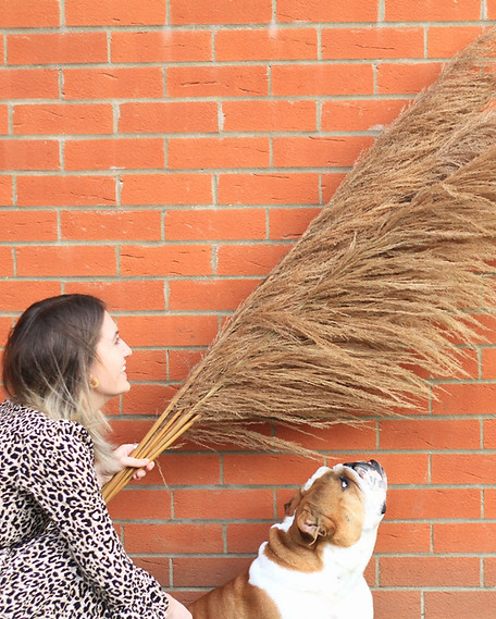 Cheryl with pampas