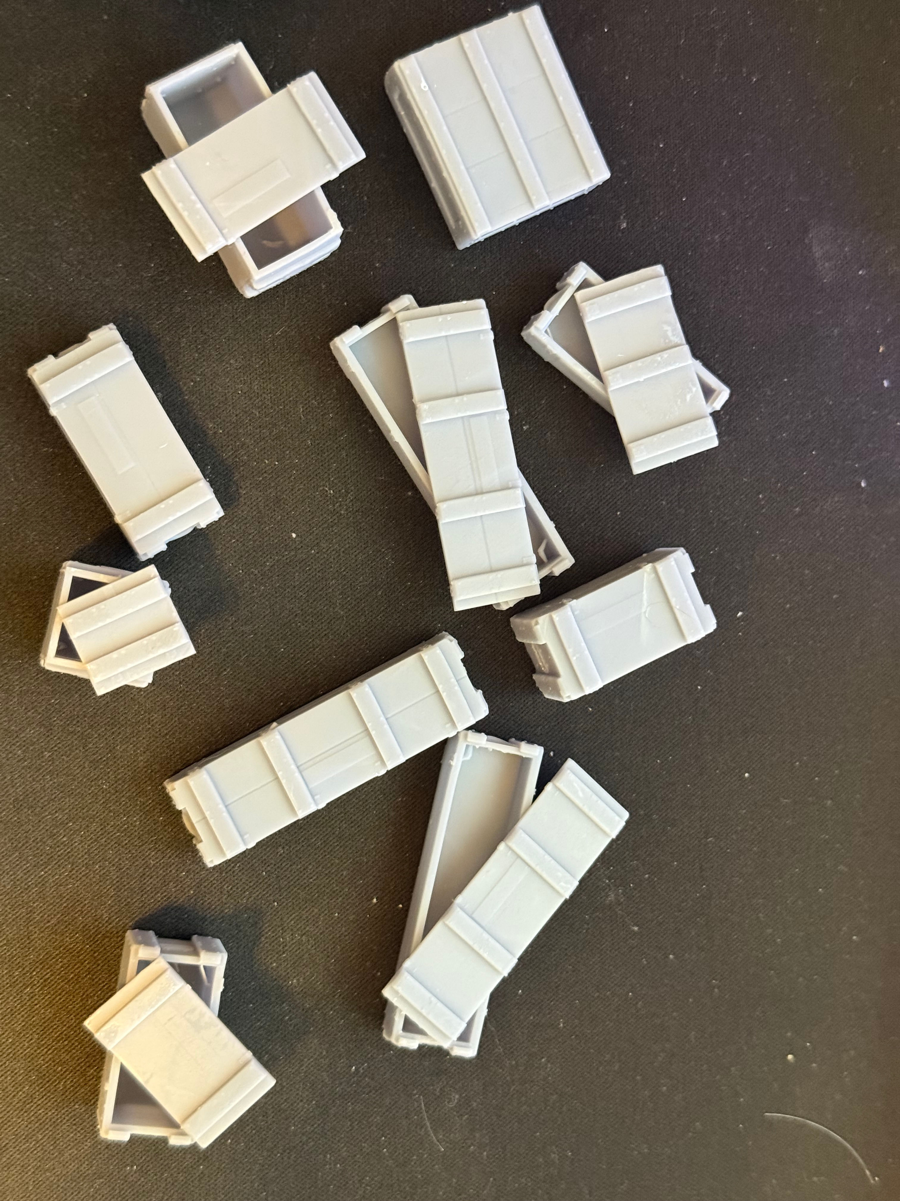military wooden ammo crates for use in scale model builds and diorama