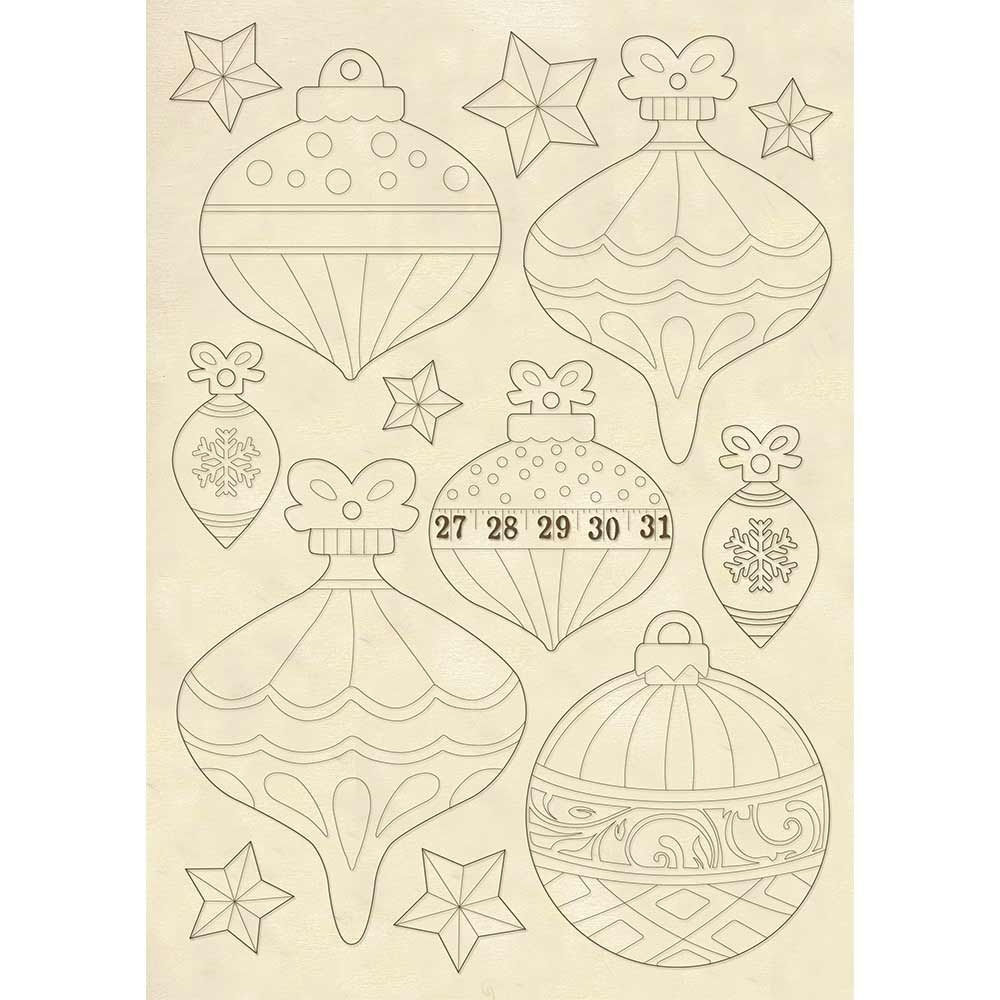 Stamperia Wooden shape A5 size Christmas Ornaments