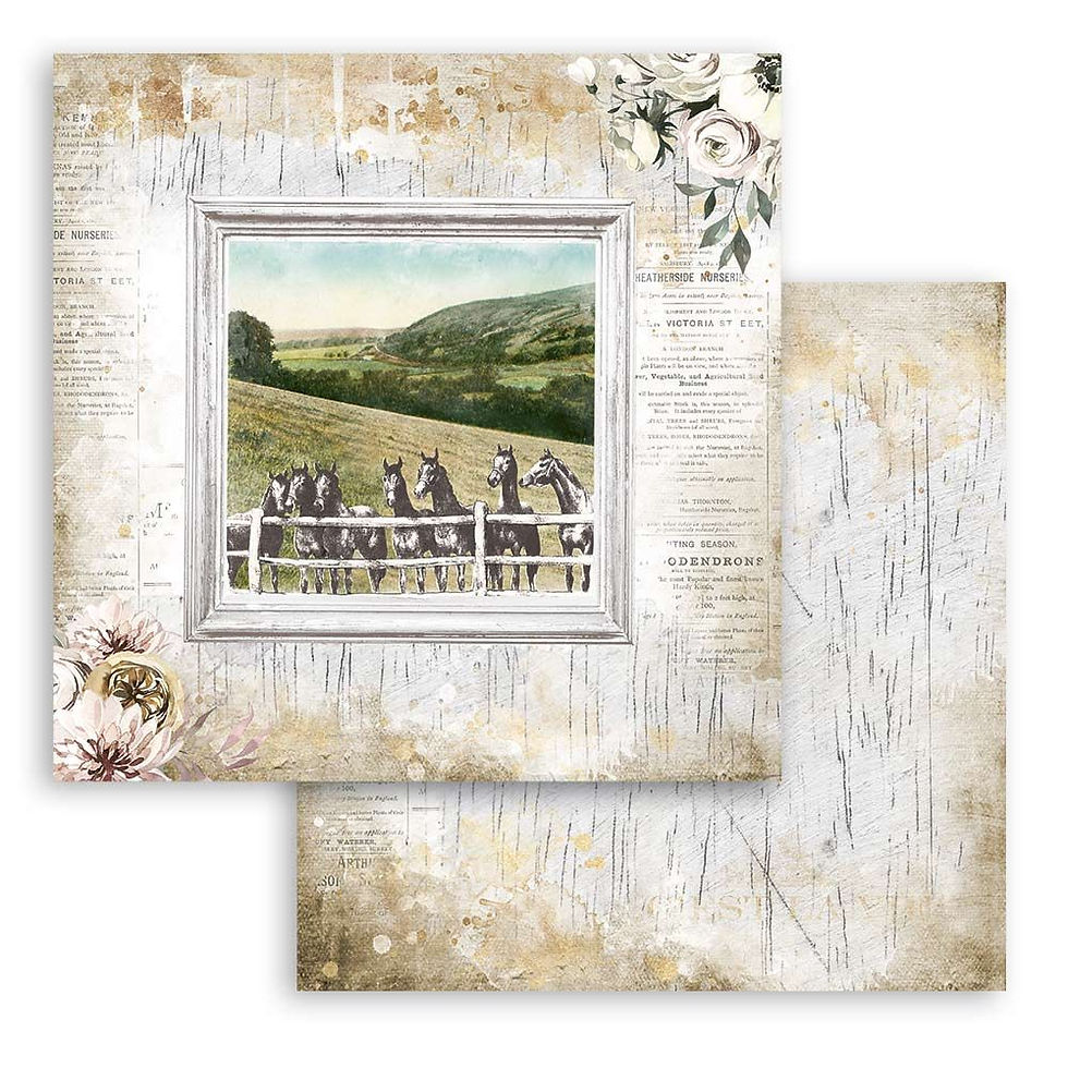 Thumbnail: Stamperia Paper Pack 8 x 8 - Double Face Romantic Horses