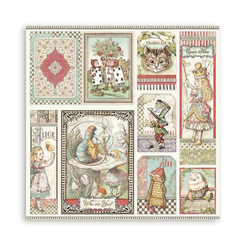 Thumbnail: Stamperia 6 x 6 Paper Pack - Alice in Wonderland Through the Looking Glass