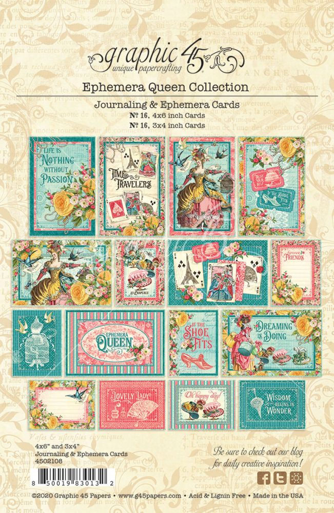 Thumbnail: Graphic 45 Ephemera Queen Journaling Cards