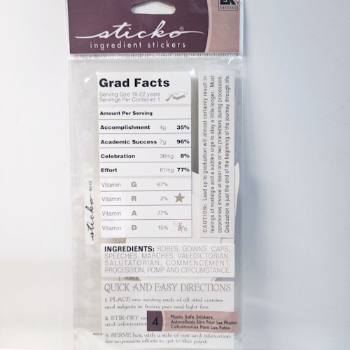 Sticko Stickers - Ingredient Stickers - Grad | Jenlee Schoolcraft