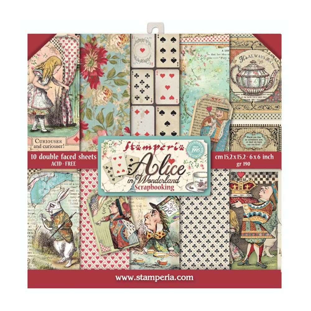 Stamperia 6 x 6 Paper Pack - Alice in Wonderland