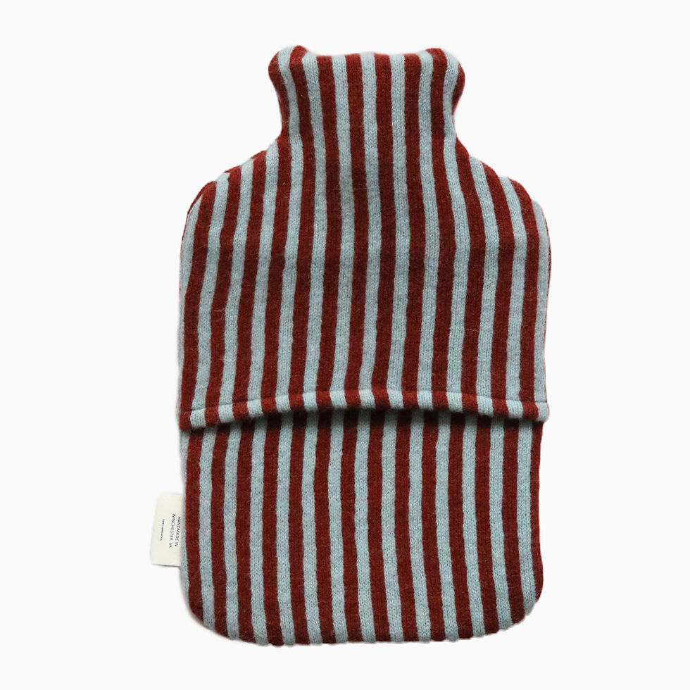 Thumbnail: Blue And Burgundy Bold Stripe Hot Water Bottle