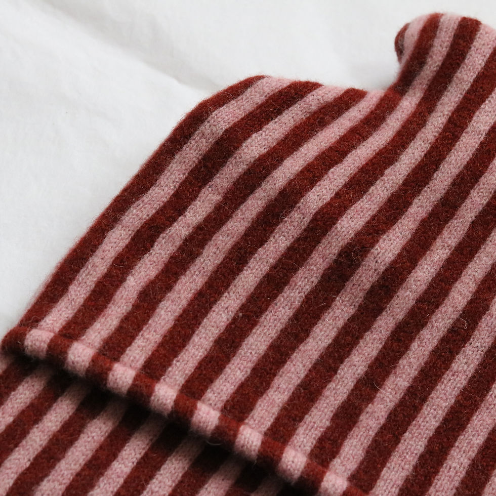 Thumbnail: Burgundy And Pink Bold Stripe Hot Water Bottle