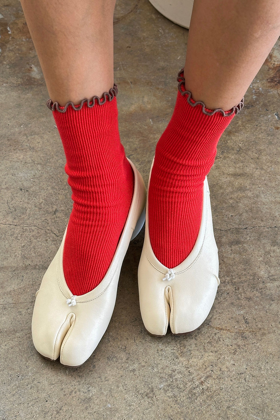Thumbnail: Noble x Le Bon Shoppe Ruffle Socks Paprika