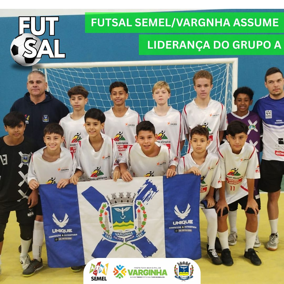 Futsal Sub-13 da SEMEL goleia Campo Belo e assume liderança da Lidarp em Varginha