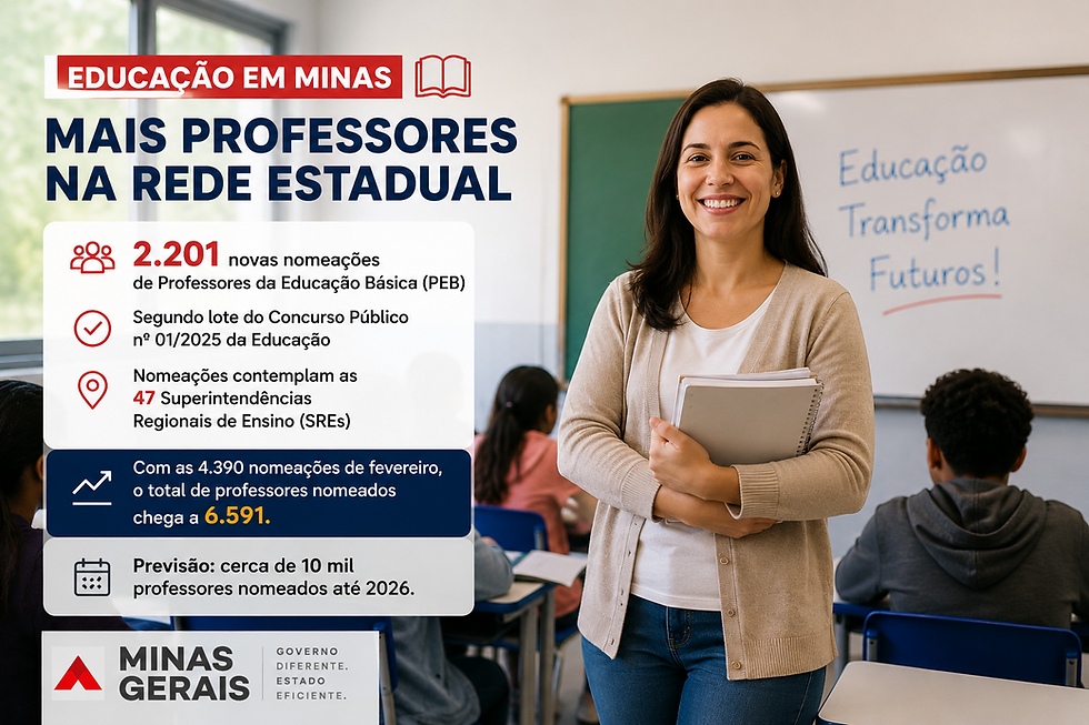 Governo de Minas publica segundo lote de nomeações do concurso público da Educação