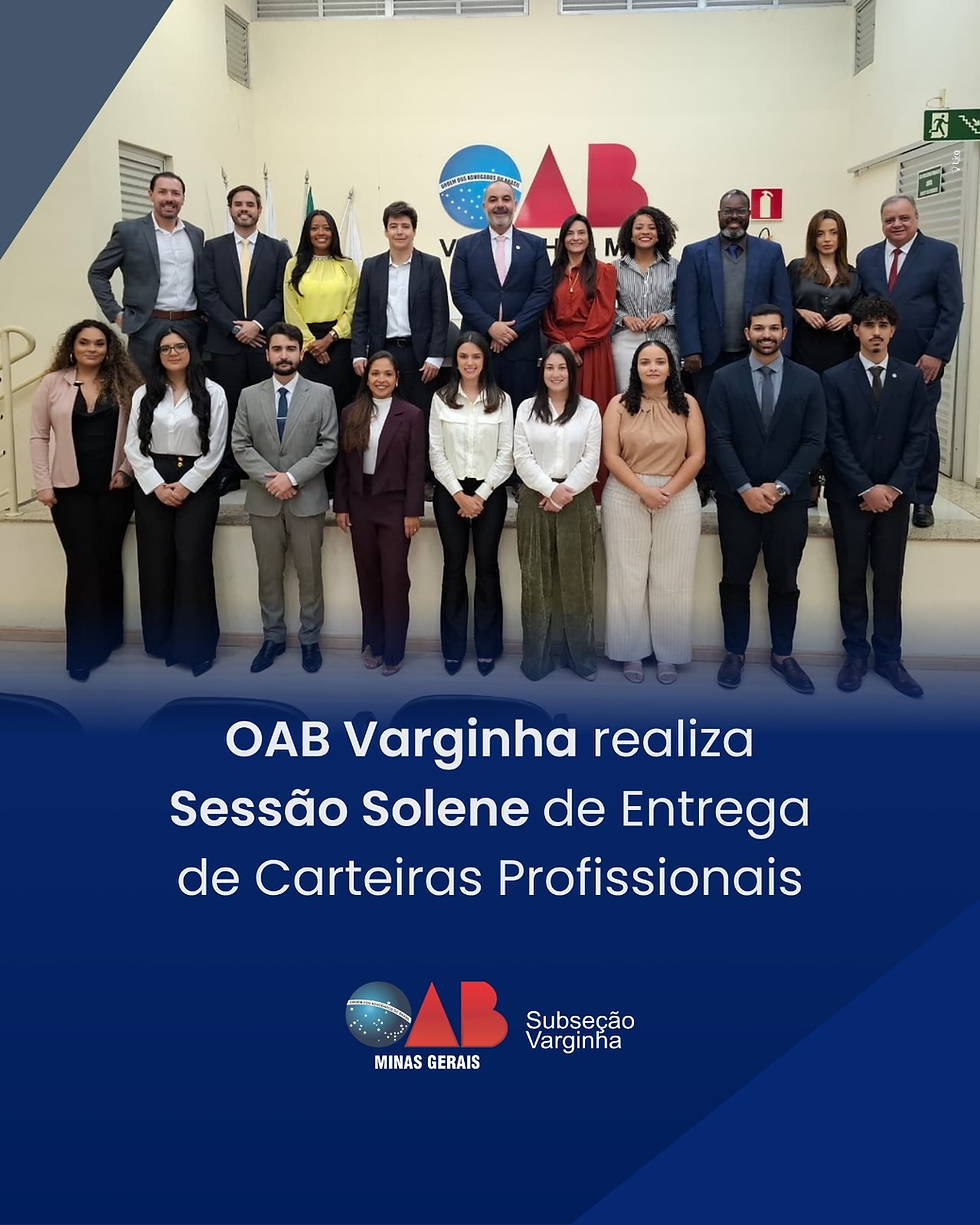 Novos advogados recebem carteiras profissionais em cerimônia da OAB Varginha