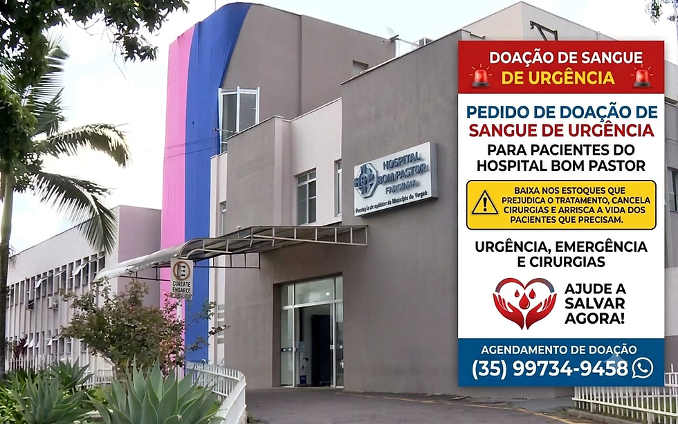 Hospital Bom Pastor faz apelo por doações de sangue diante de estoque crítico em Varginha