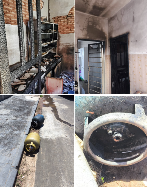 Botijões de gás em risco de explosão são retirados durante incêndio em São Sebastião do Paraíso