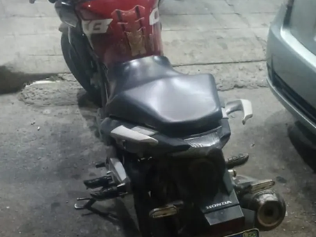 Motocicleta furtada e localizada pela Policia Militar em Varginha