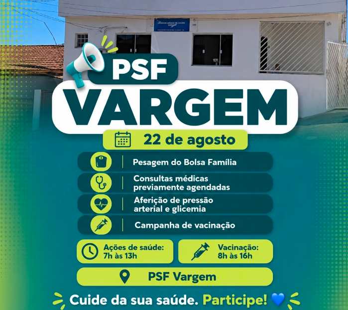 PSF Vargem promove atendimentos de saúde e vacinação neste sábado