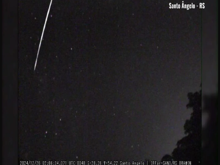 Na noite de Natal, meteoro brilha no céu do Rio Grande do Sul