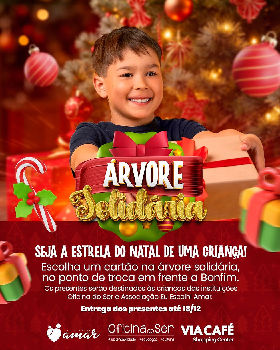 Árvore Solidária leva esperança e realiza sonhos de criançasno Via Café Shopping Center