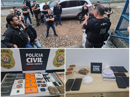 PCMG desmonta esquema de drogas e eletronicos em presídios de Muriae