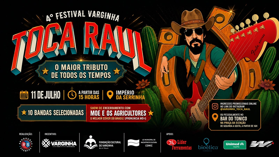 Festival Varginha Toca Raul reúne 10 bandas, feira de artes e gastronomia neste sábado