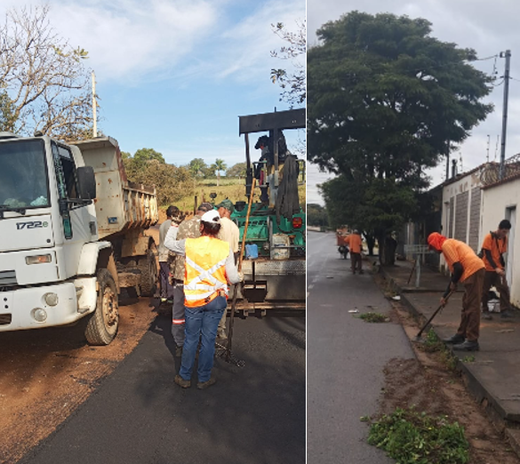 Prefeitura mantém obras de pavimentação e serviços de limpeza urbana em diversos bairros de Varginha