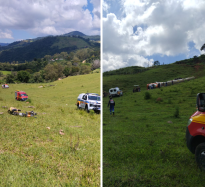 Motorista de 38 anos morre após caminhão sair da pista e despencar em ribanceira no Sul de Minas