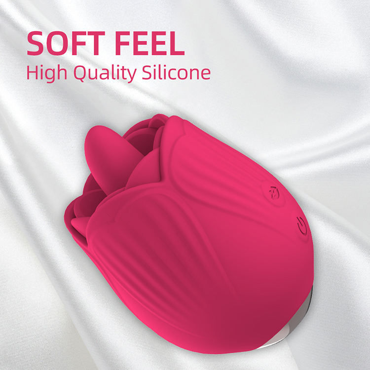 Thumbnail: Sex Toy Rose Vibrator Realistic Tongue Vibrator With 10 Licking Modes