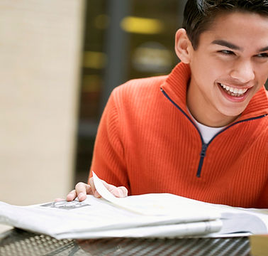 Smiling Student Studying