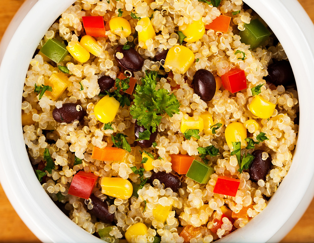 black bean and corn quinoa salad