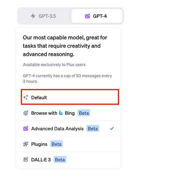 ChatGPT4 Default Settings