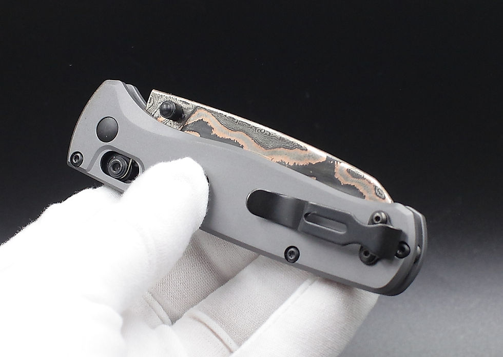 Thumbnail: Copper Sheep - 535 Copper Damascus Bugout - Full Knife