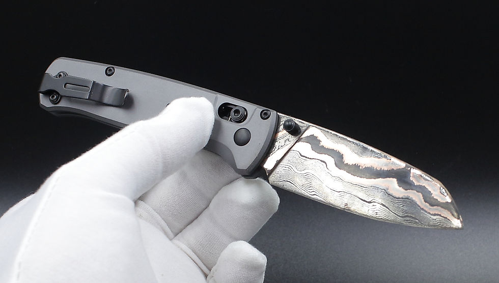 Thumbnail: Copper Sheep - 535 Copper Damascus Bugout - Full Knife