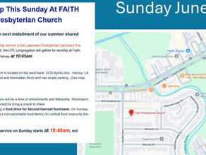 NEW TIME, NEW PLACE, THIS SUNDAY