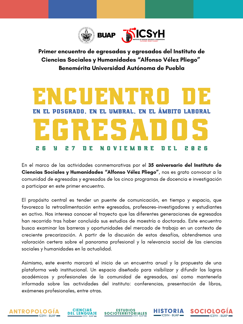 ENCUENTRO DE EGRESADOS. EN EL POSGRADO, EN EL UMBRAL, EN EL ÁMBITO LABORAL.