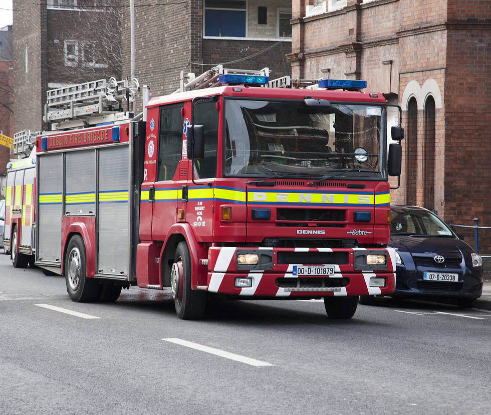 Dublin Fire Brigade fire engine on a Dublin street