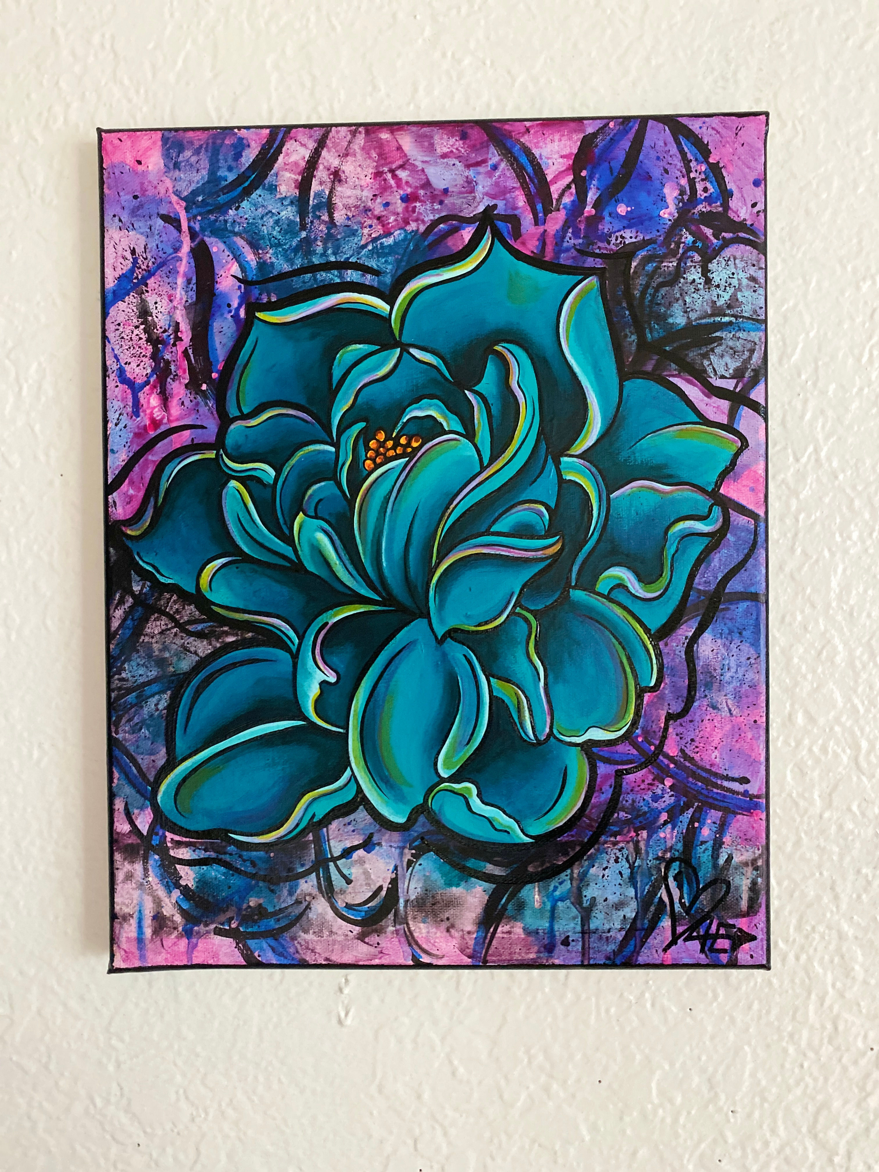 “Blue Skies Ahead” — Big Teal Bloom